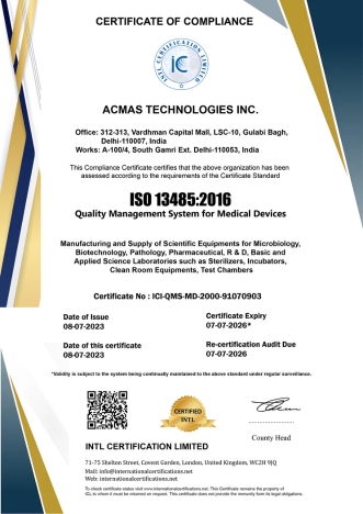 ISO 9001 Certificate of Acmas Technologies Inc.
